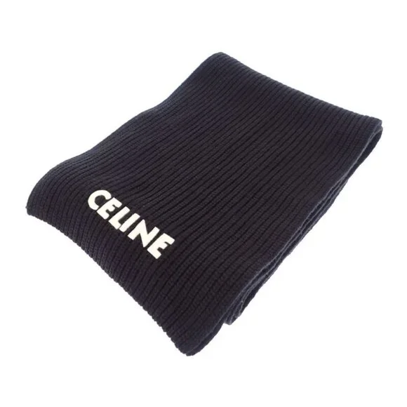 Celine Knit Scarf Wool Black - Picture 2 of 11